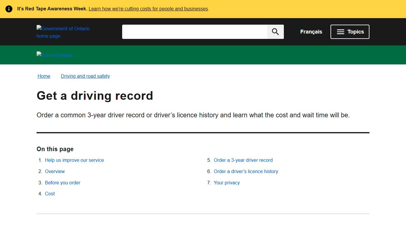 Get a driving record ontario.ca