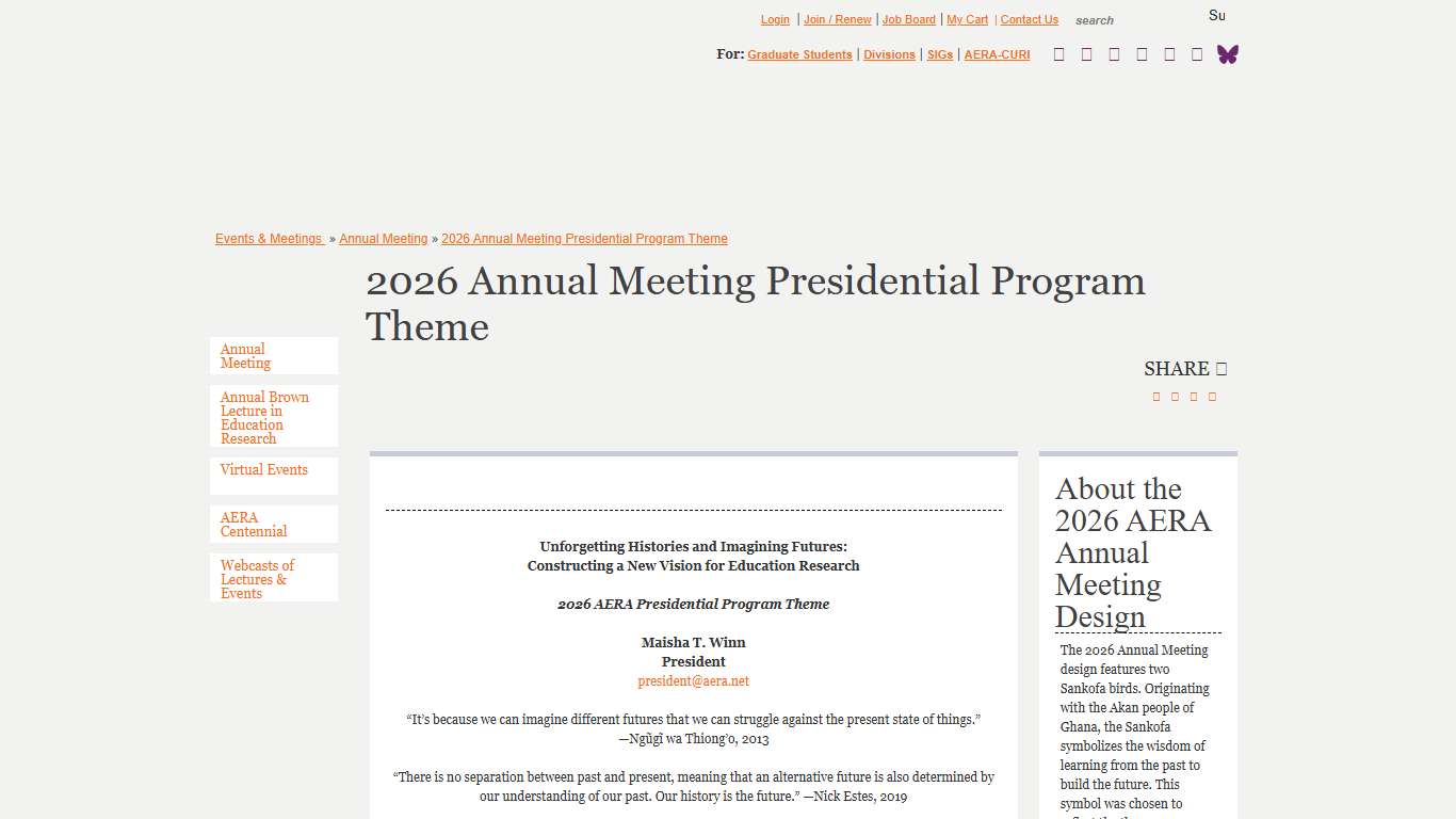 2026 Annual Meeting Presidential Program Theme
